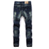 Men's Ripped Jeans Streetwear Frayed Mid Waist Straight Pants